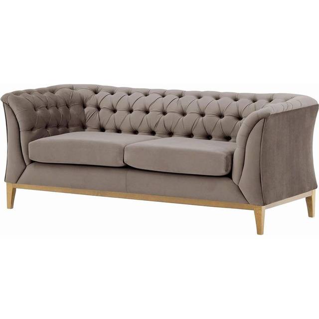 Chesterfield Modern 2 Seater Sofa Wood - Light Brown (75cm H X 183cm W X 80cm D)