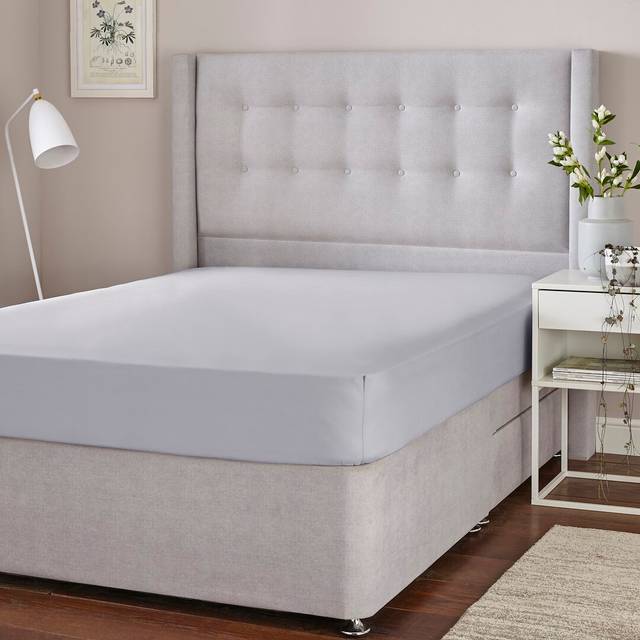 Silentnight Cotton Rich Soft Fitted Sheet - Grey (Kingsize)