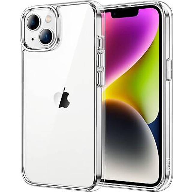 JETech Skal för iPhone 14 6,1-Tums, Anti-Gulning Stötsäkert Stötfångarhölje Case, Anti-Rep Klar Baksida (Klar)