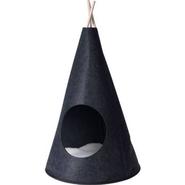 Pet Teepee Bed For Cat Kitten Puppy Large Black Sleeping Playhouse Tent Pet Cave
