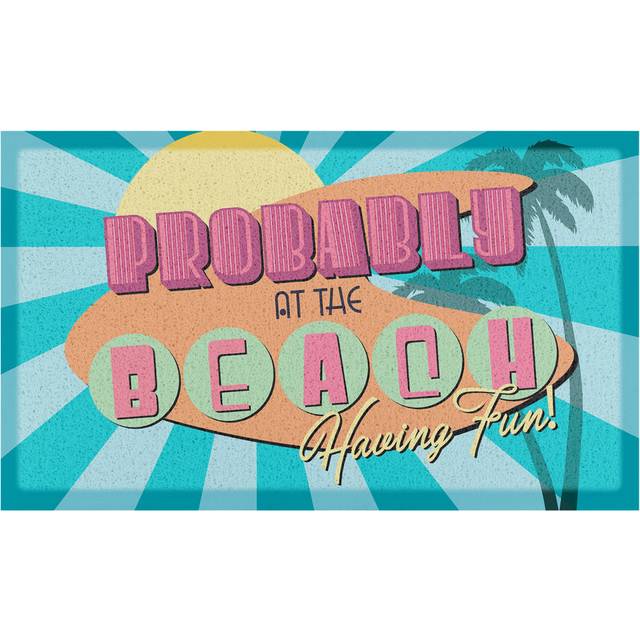 Amane Probably At The Beach 40 x 70 cm Non-Slip Indoor / Outdoor Door Mat - White (40cm W X 70cm L)