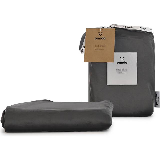 Panda Fitted Sheet - Extra Deep, Fully Elasticated, Hypoallergenic and Breathable - Urban Grey (Single (3&#39;))