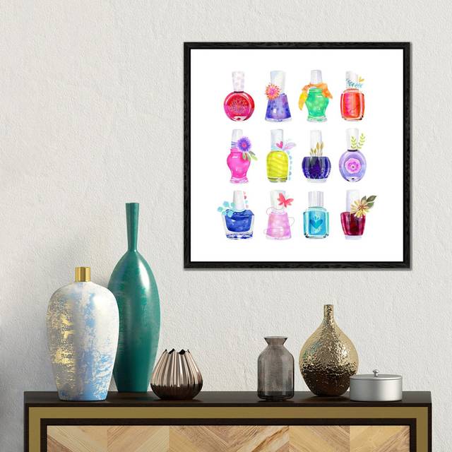 Mani Pedi Party by Stephanie Corfee - Gallery-Wrapped Canvas Giclée on Canvas - Black Framed (45.72 cm H x 45.72 cm W)