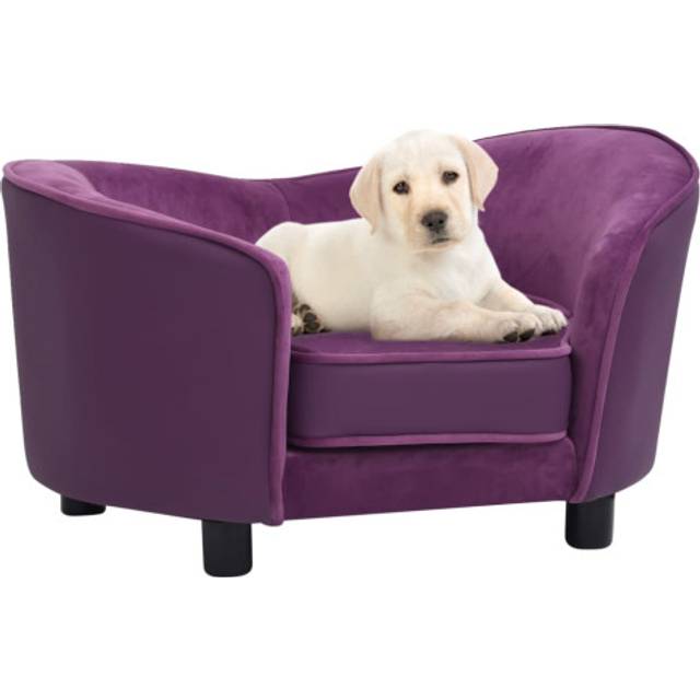 (burgundy) vidaXL Dog Sofa Plush and Faux Leather Pet Cat Dog Bed Supply Multi Colours