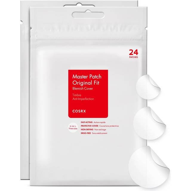 COSRX Acne Pimple Patch Absorbing Hydrocolloid Original 3 Size Patches for Blemishes and Zits Cover  Spot Stickers for Face and Body  Not Tested on An
