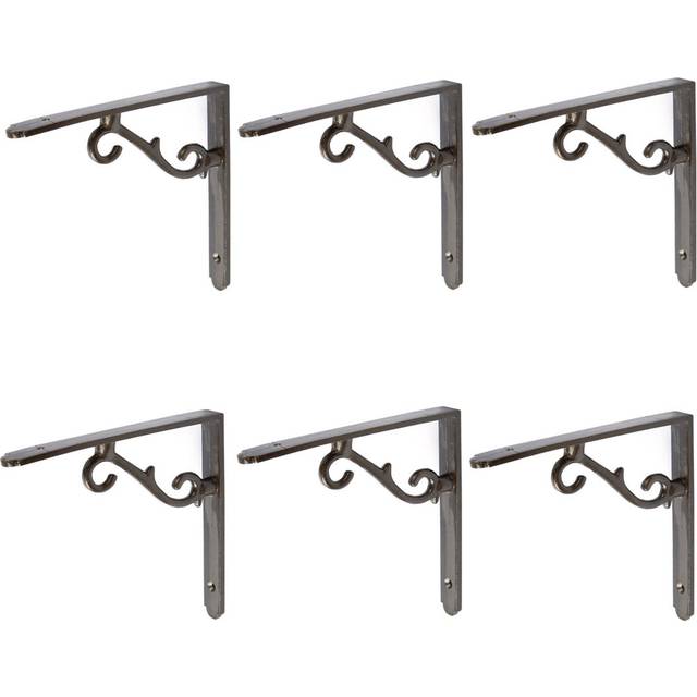 Hammer & Tongs - Scroll Iron Shelf Bracket - D155mm - Raw (15.3cm H X 2cm W X 15.3cm D)