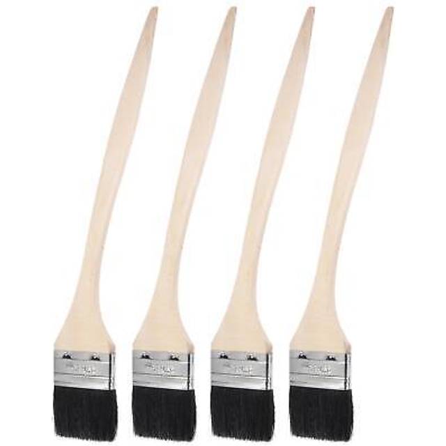 Bent Radiator Paint Brush 17 Length 2.5 Width Bristle Long Handle 4pcs