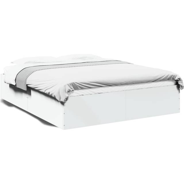 vidaXL Bed Frame without Mattress White 150x200 cm King Size