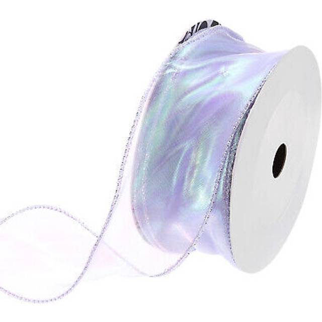 2 3/8 Wide Sheer Wired Organza Ribbon Chiffon Ribbons 25 Yard Purple