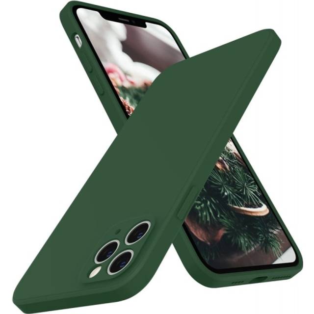 iPhone 11 Pro Max Gummibelagd Mattgrönt Skal Kameraskydd Liquid - Grön