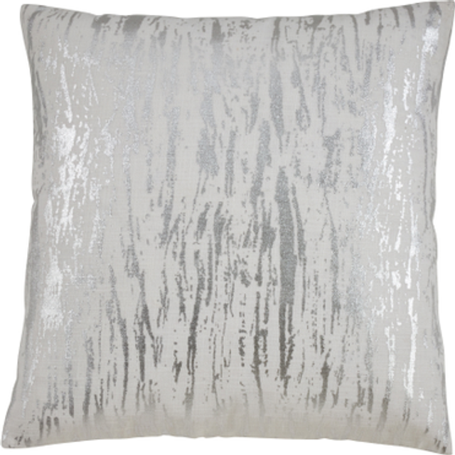 Saro Lifestyle 1612.S20SC 20 in. Distressed Metallic Foil Design Pillow Cover, Silver