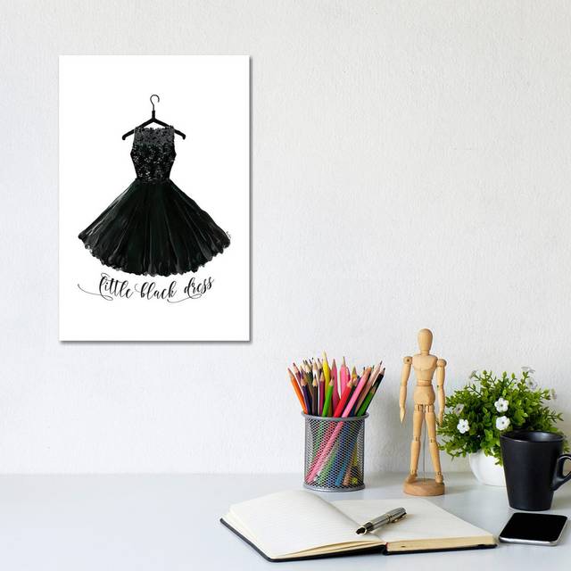 Little Black Dress In Hanger by Blursbyai - Gallery-Wrapped Canvas Giclée on Canvas (20.32 cm H x 30.48 cm W)