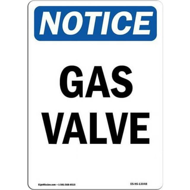 SignMission OS-NS-A-1014-V-13048 10 x 14 in. OSHA Notice Sign - Gas Valve