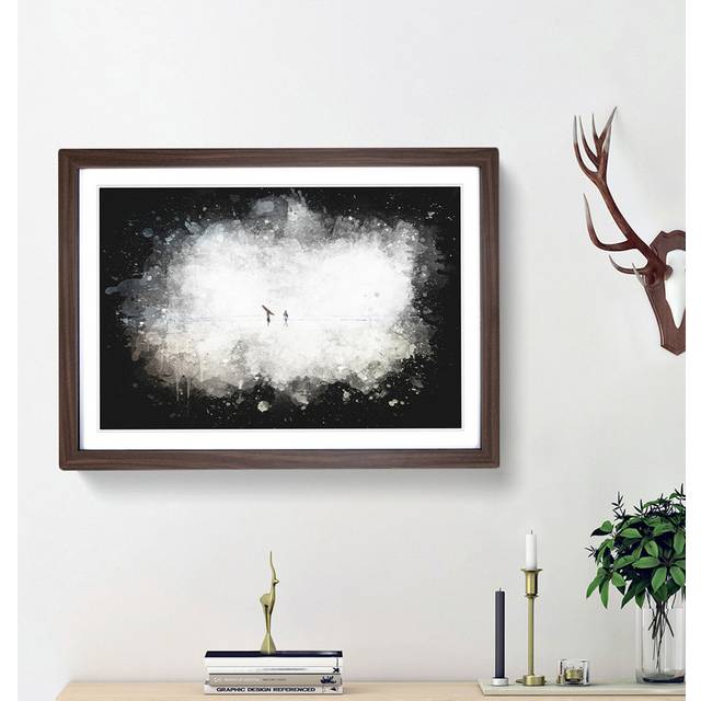 Heading to the Surf - Picture Frame Graphic Art Print - Walnut Framed (45cm H x 63cm W x 2cm D)