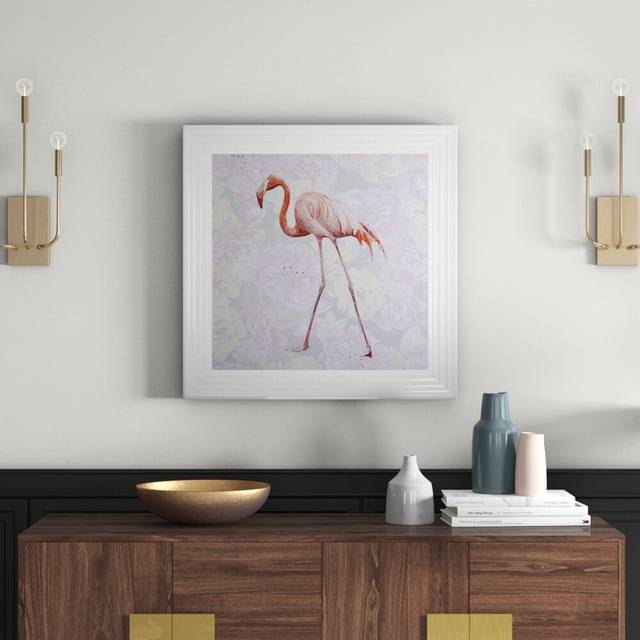 &#39;Flamingo 1&#39; Framed Graphic Art Print (75cm H X 75cm W)