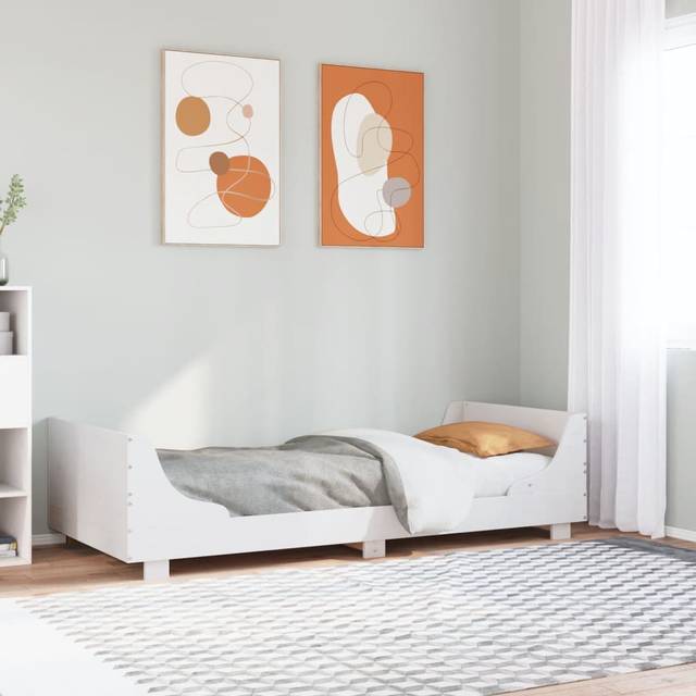 vidaXL Bed Frame without Mattress White 90x200 cm Solid Wood Pine