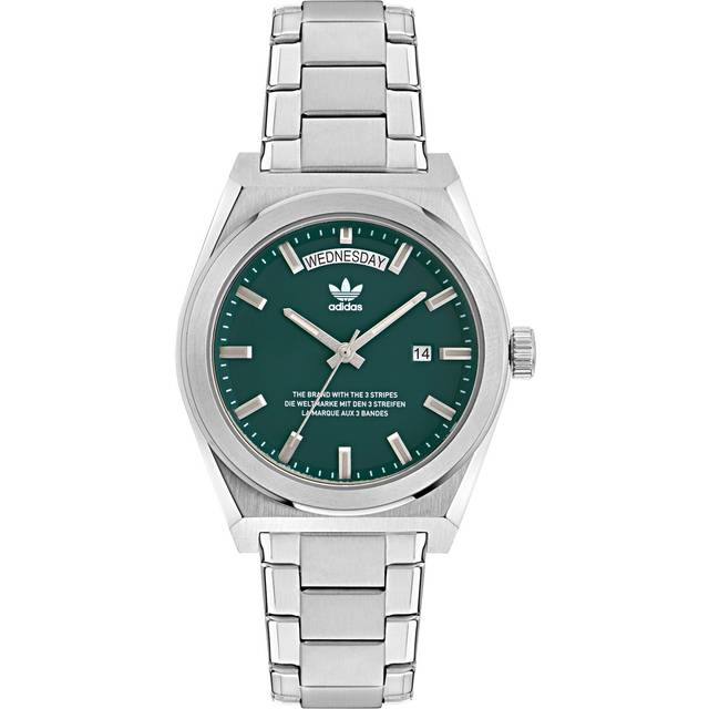 Adidas Unisex Code Five Green Dial Watch AOSY235402I - Silver