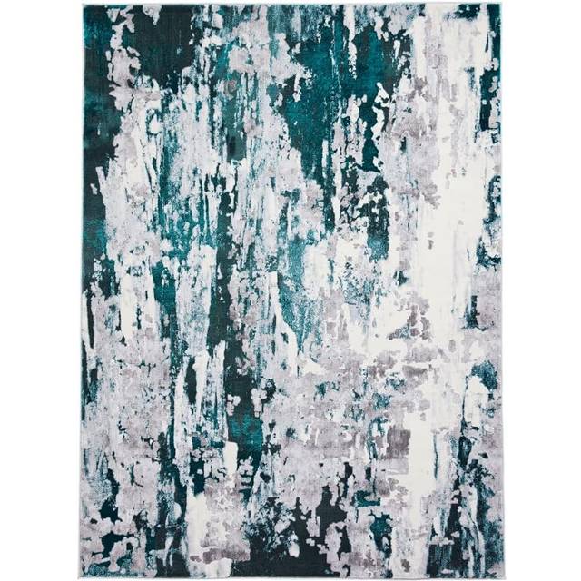 Think Rugs Apollo Grey/Green Rectangle 160 x 220cm Polypropylene Modern Abstract GR580, Grey