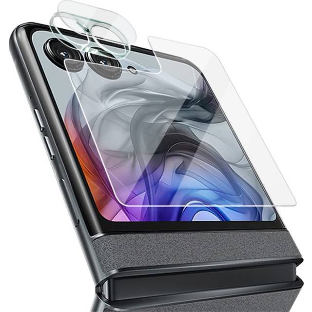 Imak Motorola Razr 50 Ytterskärmskydd & linsskydd i härdat glas Genomskinlig