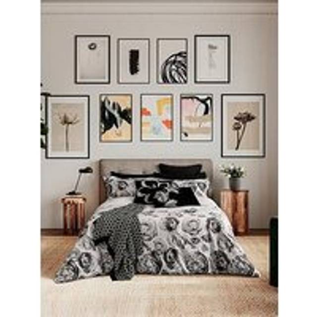 Ted Baker Mono Floral Duvet Cover Set Super King Size Mono