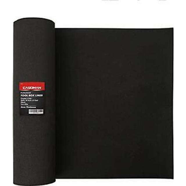 CASOMAN Professional Tool Box Liner and Drawer Liner - 16 inch (wide) x 6 feet (long), Non Slip Liner, Black