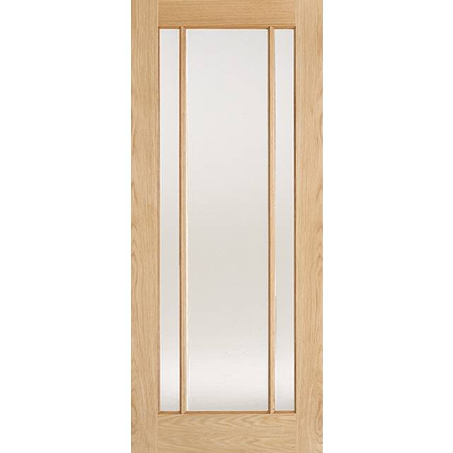 LPD Lincoln Glazed Oak Clear Glass Internal Door (Size: 1981 x 686mm, Thickness: 35mm)