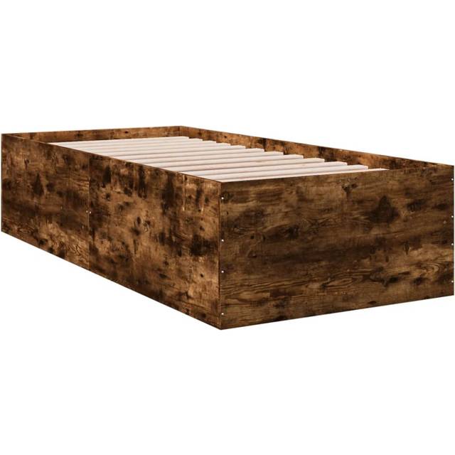 (smoked oak, 75 x 190 cm/ 45 cm) vidaXL Bed Frame Bed Base Sonoma Oak 75x190 cm Small Single Engineered Wood