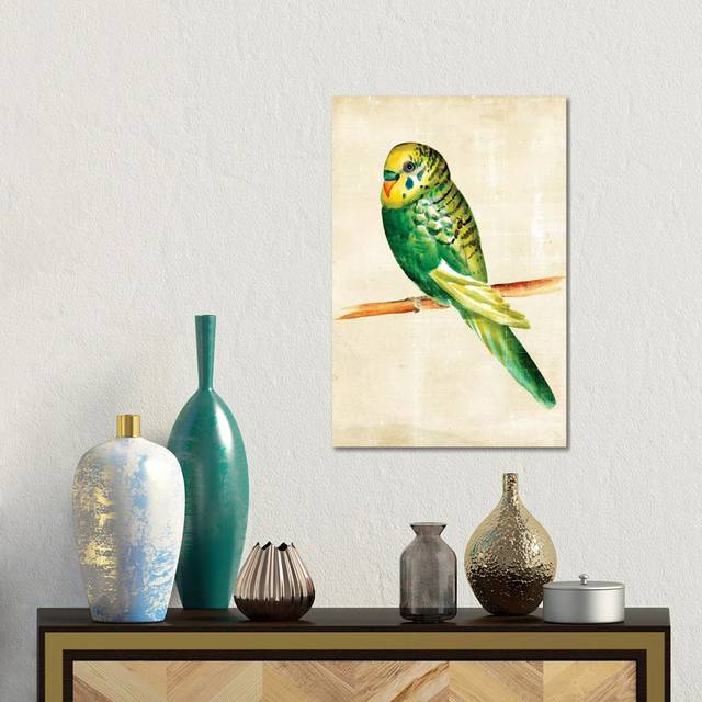 Fanciful Birds III by Chariklia Zarris - Gallery-Wrapped Canvas Giclée - White;Silver;Cream;Olivine;Swamp Green (45.72cm H x 30.48cm W)
