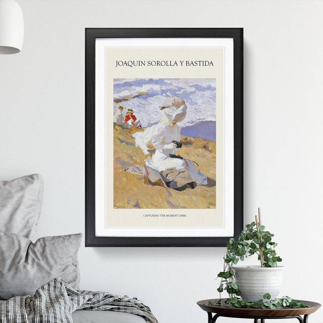 Capturing the Moment by Joaquin Sorolla Y Bastida - Picture Frame Art Prints - Black (65cm H x 48cm W x 2cm D)