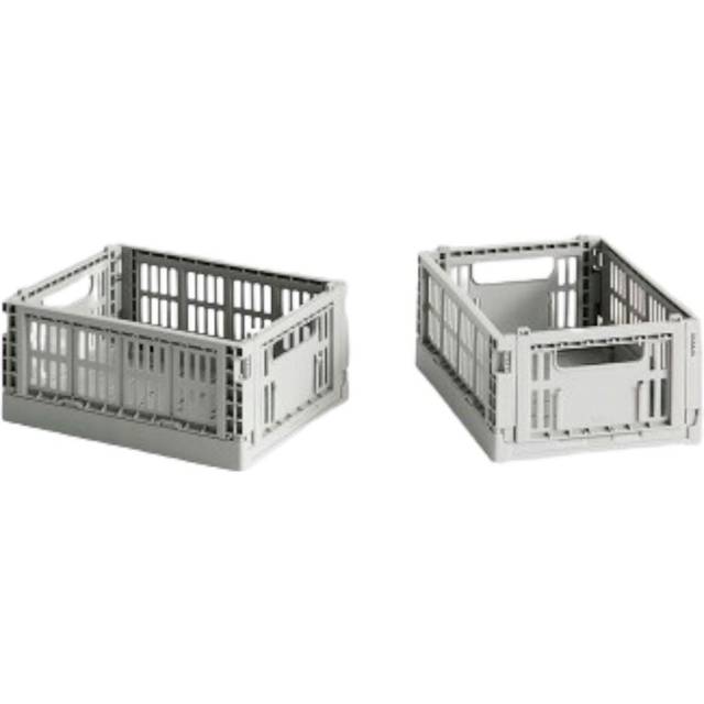 Hay Colour Crate Mini 2 PK - Light Grey Opbevaringsboks