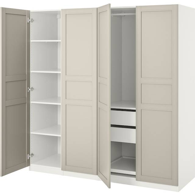 Ikea PAX FLISBERGET White Light Beige Kleiderschrank 200x201.2cm Preis