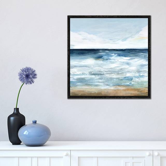 Blue Ocean I by Isabelle Z - Graphic Art Print on Canvas - Black Framed (45.72cm H x 45.72cm W x 3.81cm D)