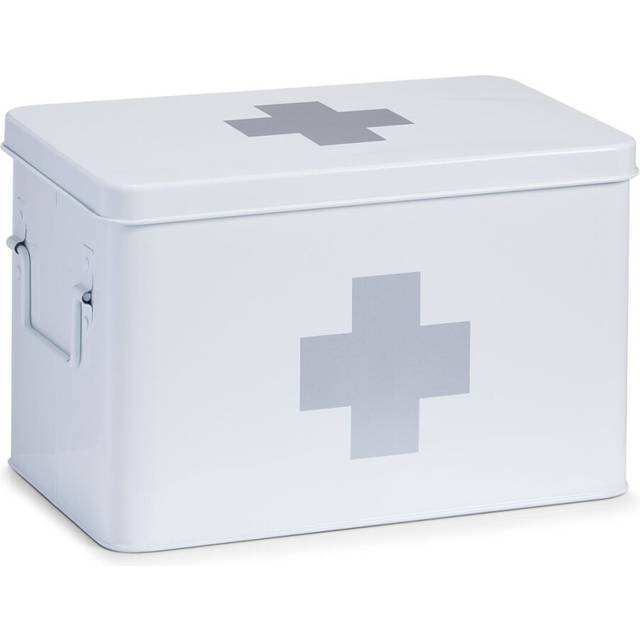 Zeller First Aid Box, Metal, White, 32 x 19.5 x 20 cm