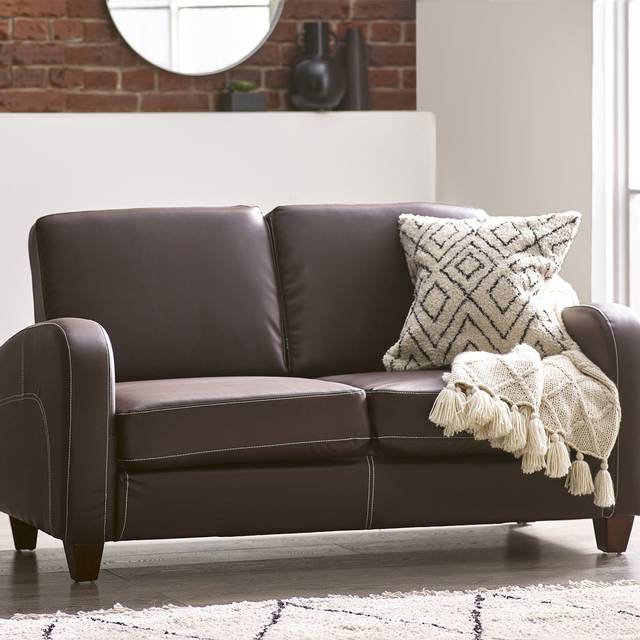 Julian Bowen Vivo 2 Seater Brown Faux Leather Sofa