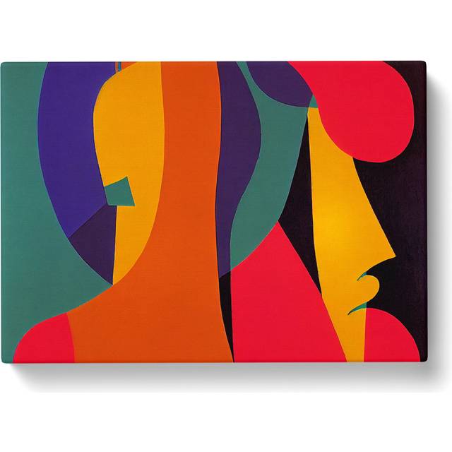 Flowing Modern Abstract - Wrapped Canvas Graphic Art - Black;Orange;Teal (50cm H x 76cm W x 3cm D)