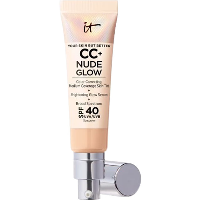 IT Cosmetics CC+ Nude Glow Lightweight Foundation + Glow Serum with SPF 40 - With Niacinamide  Hyaluronic Acid & Green Tea Extract - 1.08 fl oz