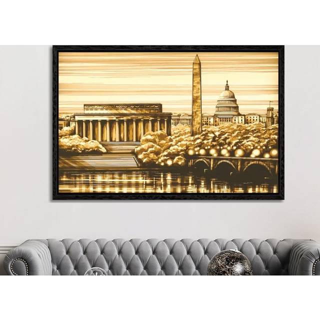 Washington by Max Zorn - Graphic Art Print on Canvas - Black Framed (152.5 cm H x 101.5 cm W)
