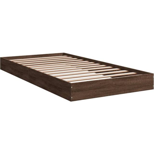 vidaXL Sängram utan madrass brun ek 90x190 cm konstruerad trä