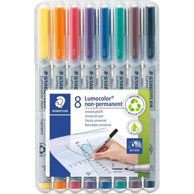 Staedtler 315 Lumocolor Non-permanent Pen 1.0MM Medium Tip - (Wallet-8)