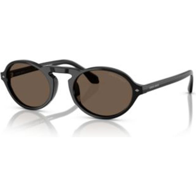 Giorgio Armani Man AR8219U 58758T Solglasögon Acetat Svart Brun Rund Normal