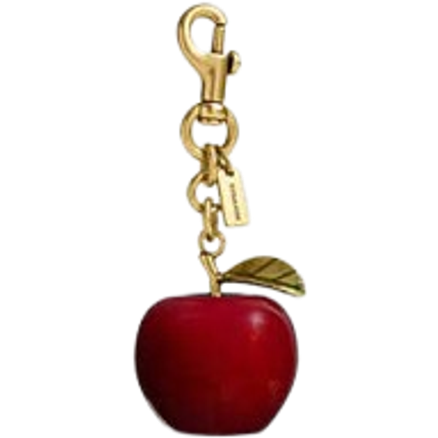 Coach Small Apple Charm, Red/Gold/Multi
