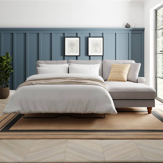 Beatrice Flatweave Corner Storage Sofa Bed - Flatweave Grey
