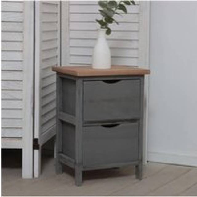 (Grey - 2 Drawer) Chest Of 2/3/4 Drawers Solid Wood Storage Organizer Fully Assembled