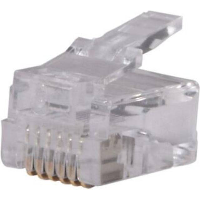 Modular plug telephone connector rj12 6p6c