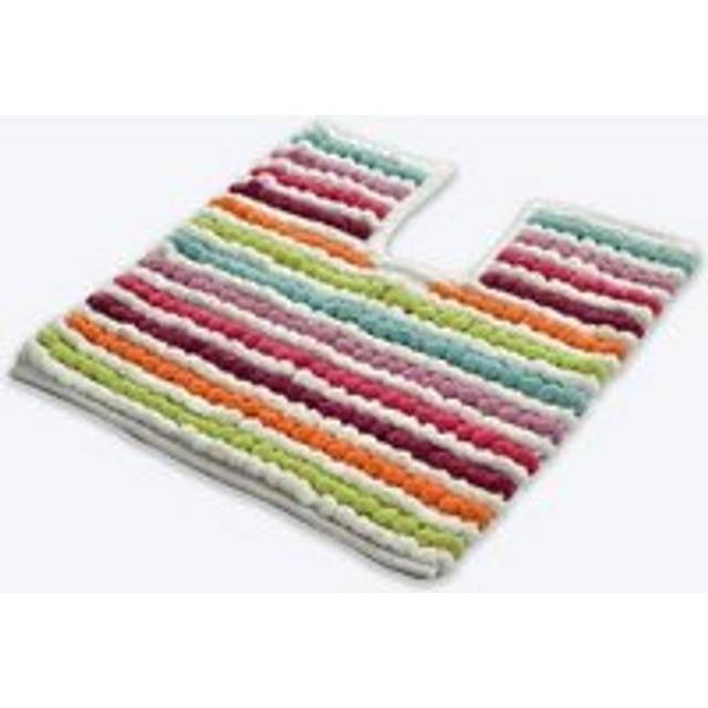 Allure Bath Fashions Toilet Mat for Pedestal Extra Thick California 2200gsm Heavy Supreme Supersoft Pedestal Mats Size 50 x 50cm in Multi Brights...