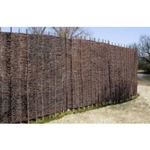 Premium Woven Willow Hurdle Fence Panel Screening 1.82cm x 1.37m - Brown - One Size