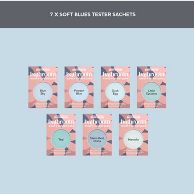 Bathroom Wood & Cabinet Paint Samples - Soft Blues Tester Box -