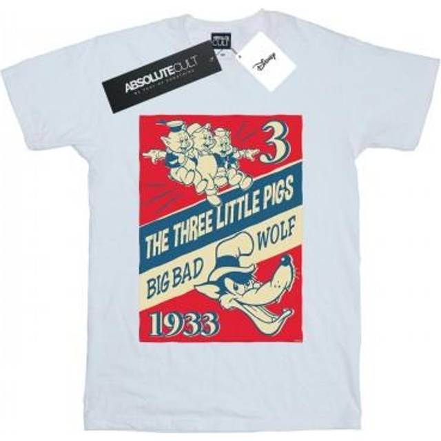 Three Little Pigs And The Big Bad Wolf T-Shirt - White - 12-13 Years