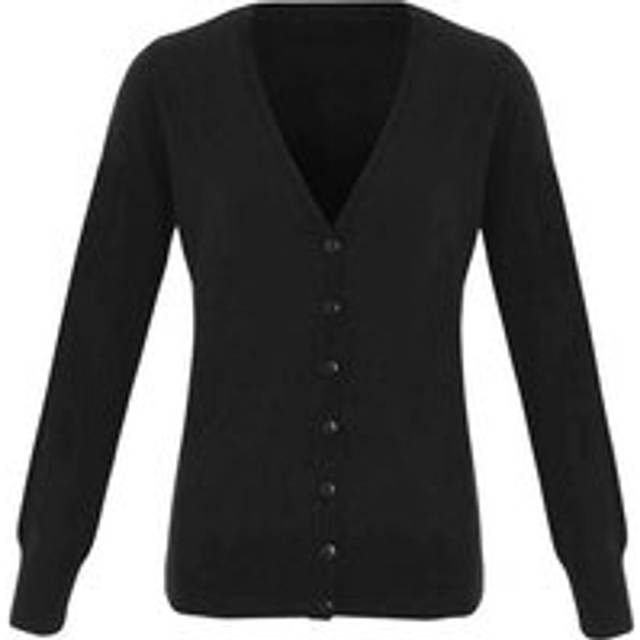 (18 UK, Black) Premier Womens/Ladies Essential Acrylic V Neck Cardigan