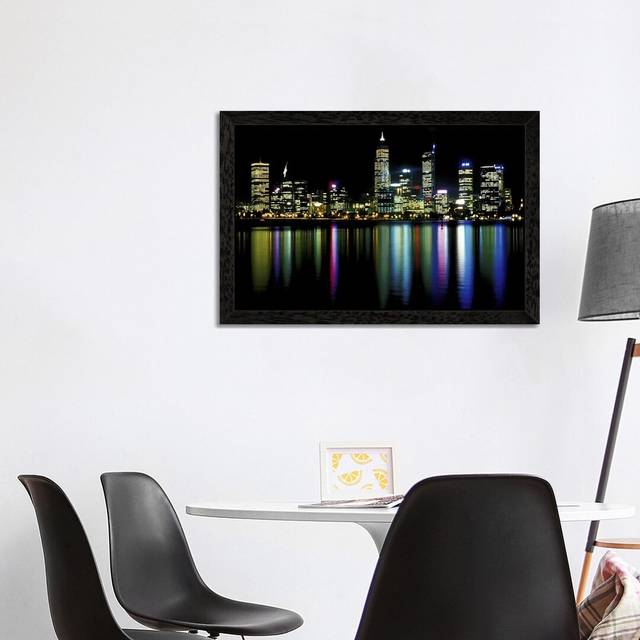 Downtown City Lights' Photograph - Black Floater Framed (66.04 cm H x 45.72 cm W)